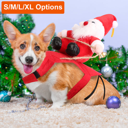 Red Winter Coat For cats and dogs Riding Santa Claus