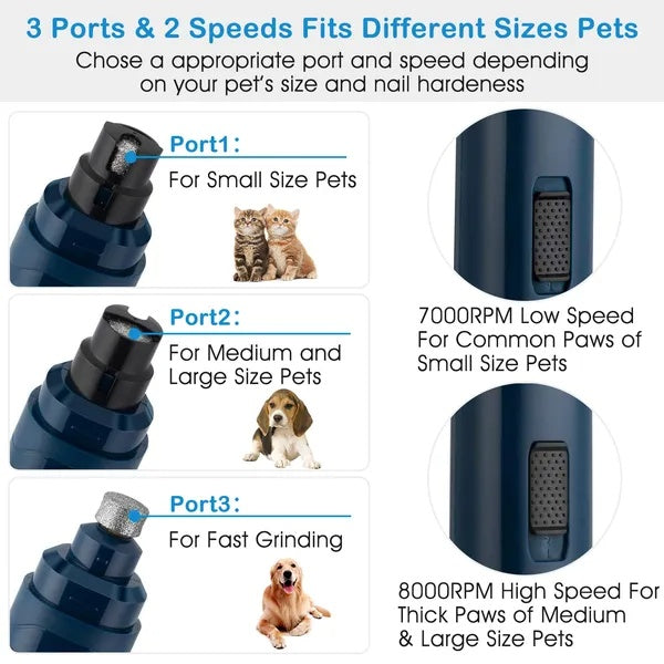 Pet Nail Grinder Quiet USB Rechargeable