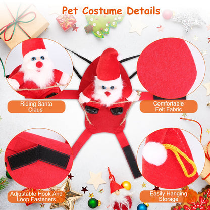 Red Winter Coat For cats and dogs Riding Santa Claus