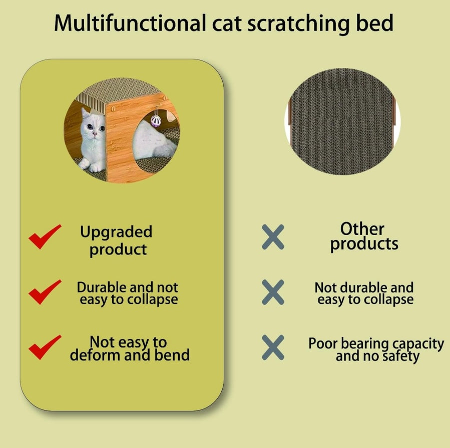 MUlti-Hole Fun Cat Tunnel With Scratching Board And Game Pom Pom