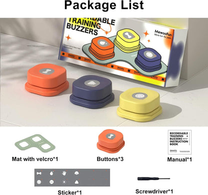 Dog Talking Buttons Set / 3 Recordable Communication Buttons
